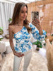 Sipping cocktails blouse blue