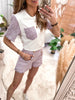 Tweed set lilac (short + t-shirt)