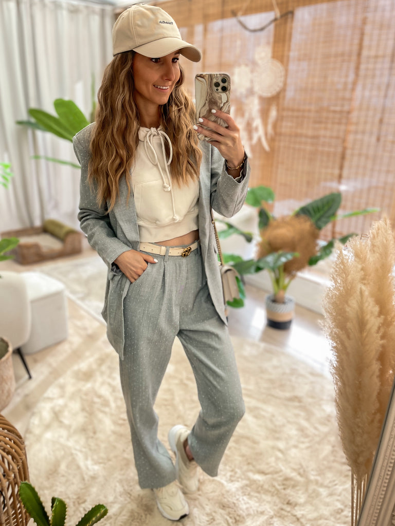 Too glam to give a damn trouser grey