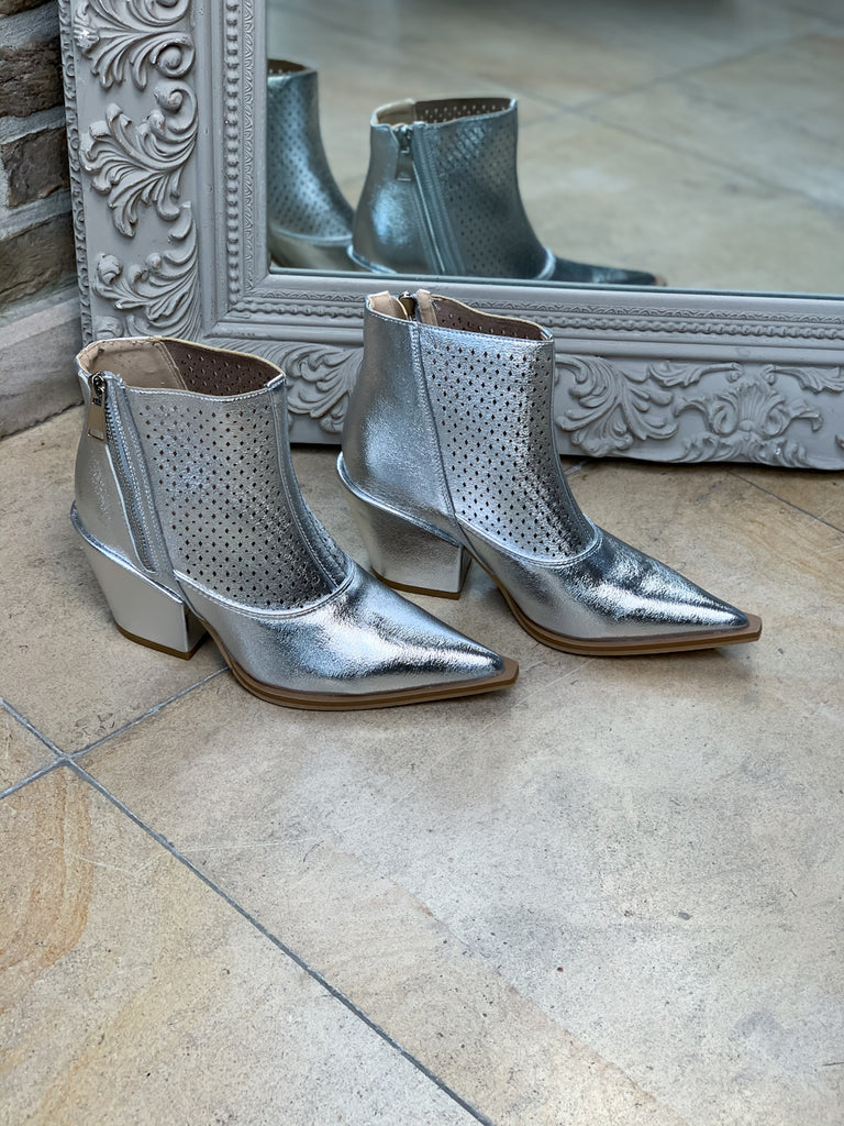 Silver western ankle boots STOCKSALE 22