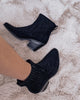 Suede western boots black