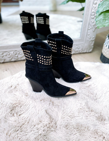 Silver western ankle boots