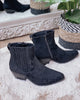 Suede western boots black