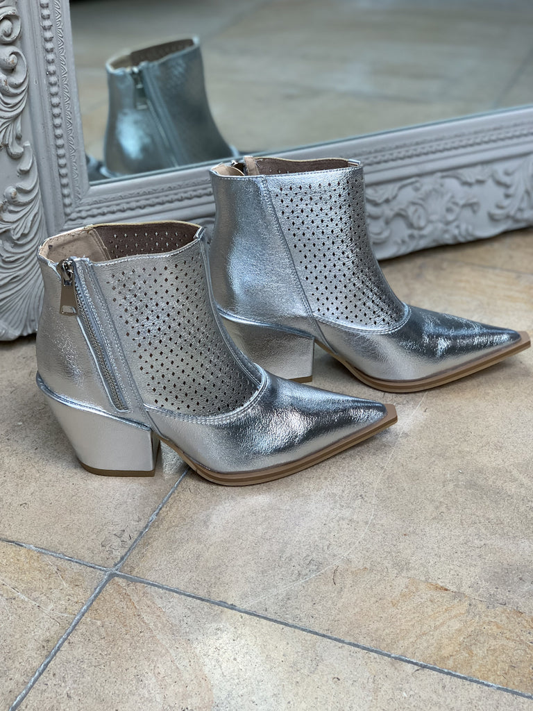 Silver western ankle boots STOCKSALE 22